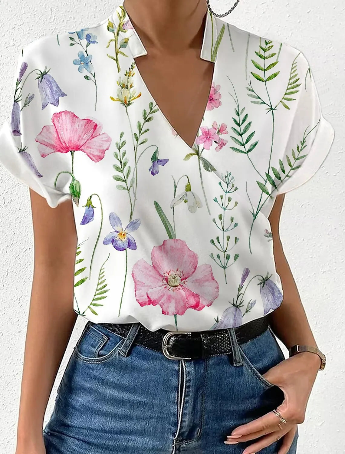 Women's Floral Wrap Blouse