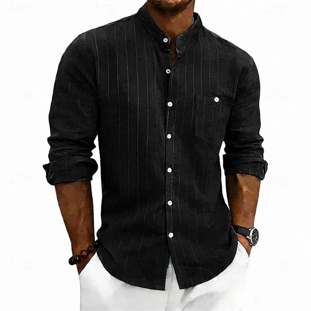 Women's Breathable Striped Linen Shirt
