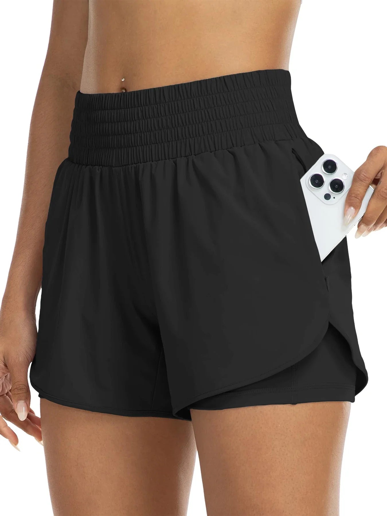 Women's High-Waisted Track Shorts