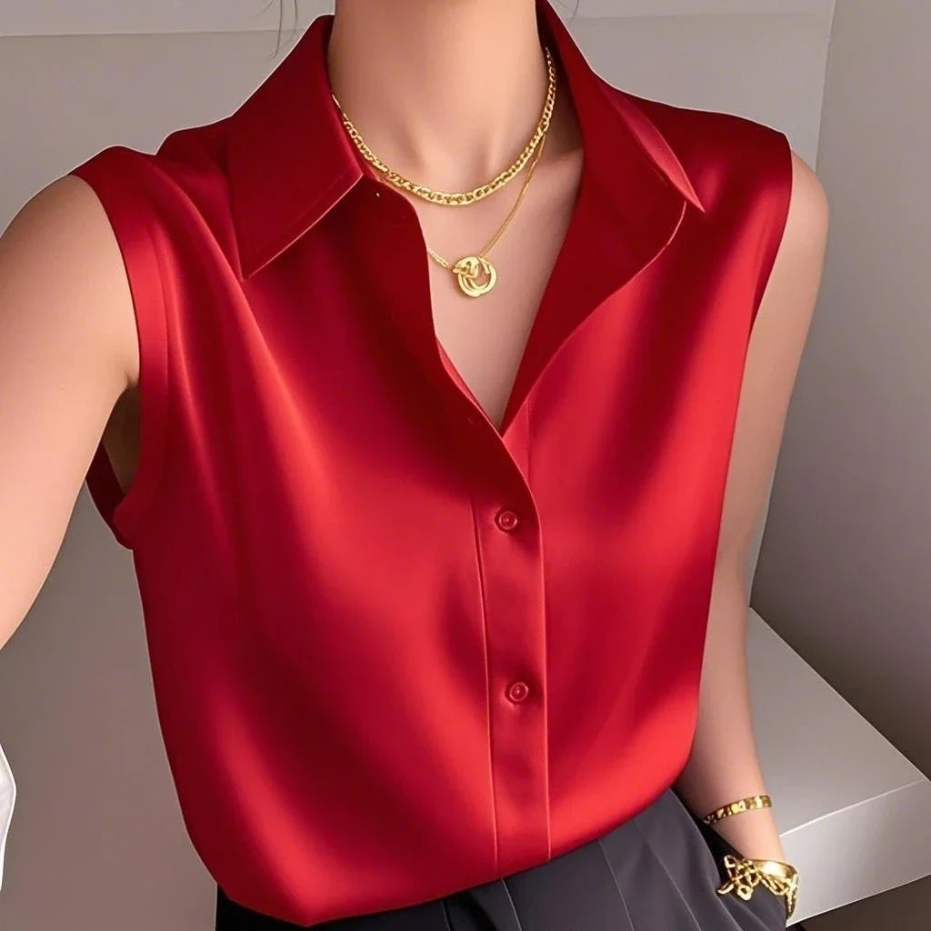 Women's Satin Sleeveless Blouse