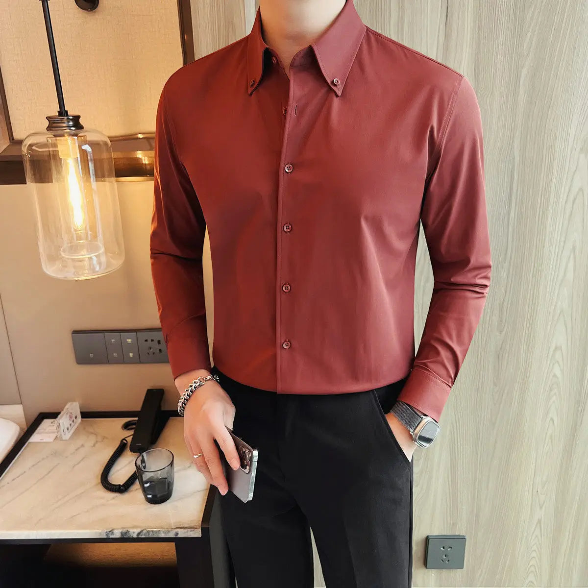 Slim Fit Long-Sleeve Dress Shirt