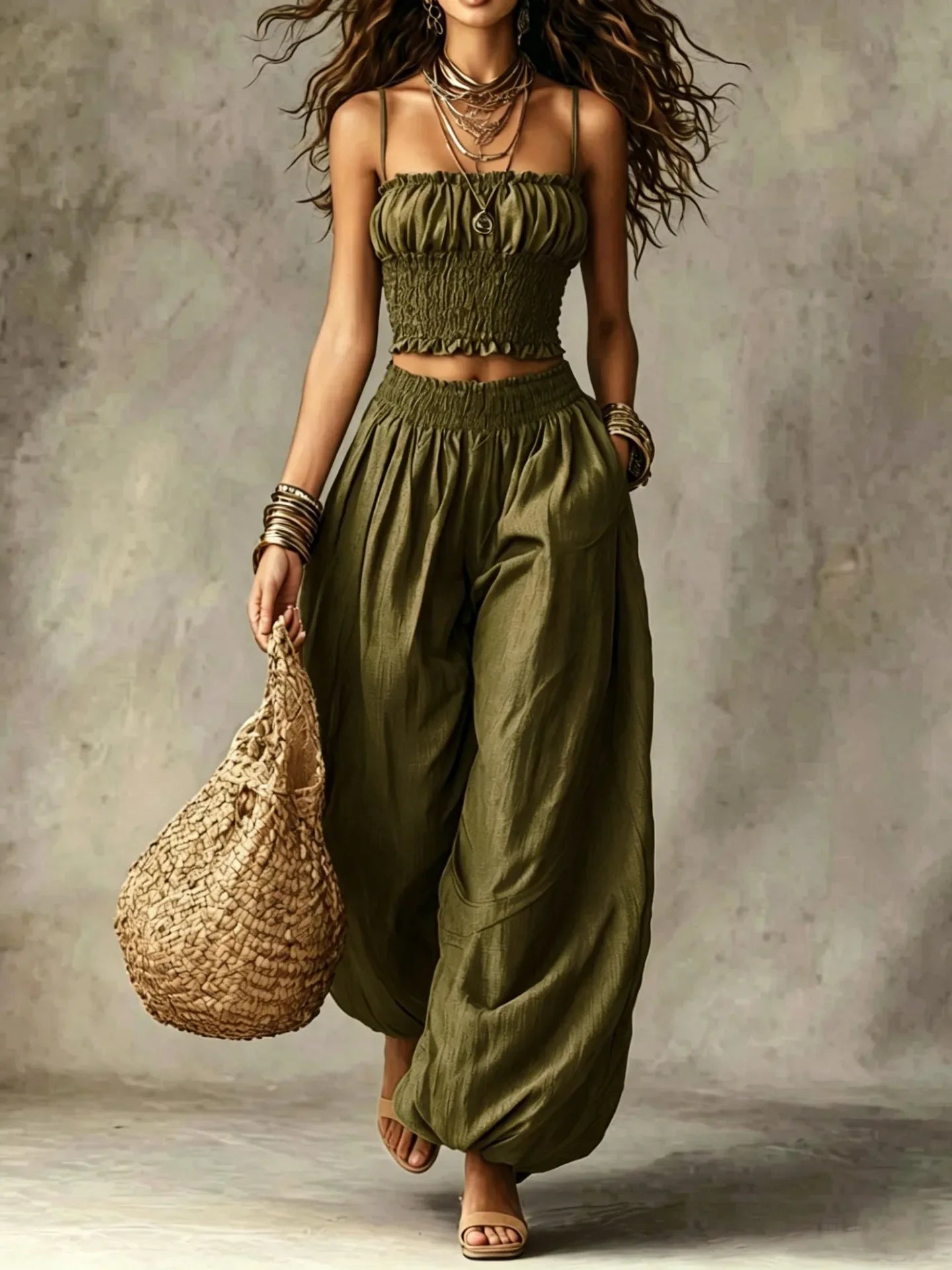 Women's Wide Leg Two-Piece Set
