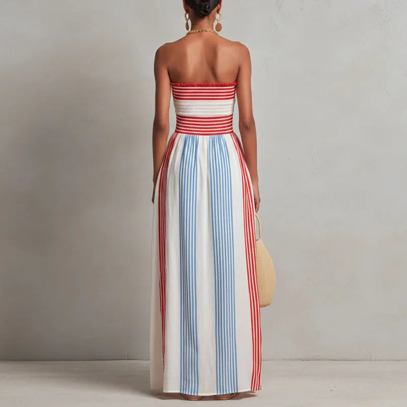 Women's Striped Summer Maxi Dress