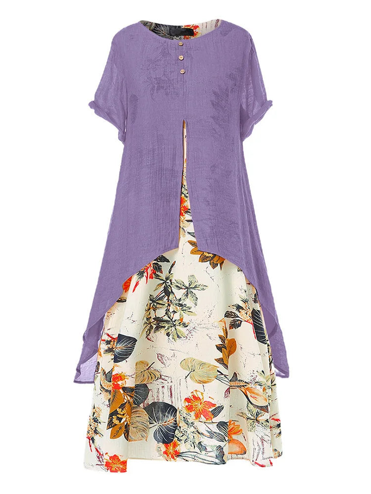 Women's Floral Patchwork Maxi Dress
