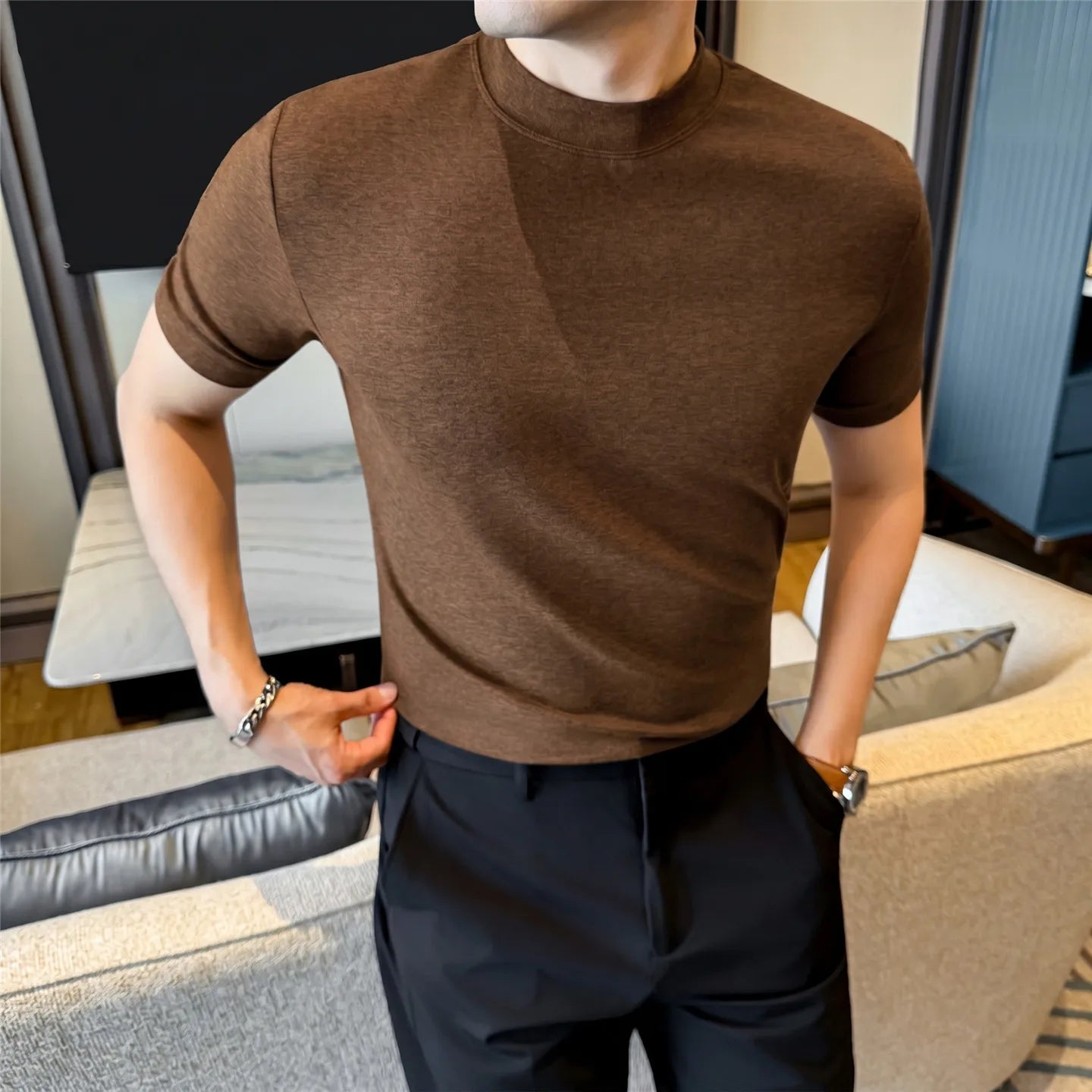 Slim Fit Wool Short-Sleeve T-Shirt