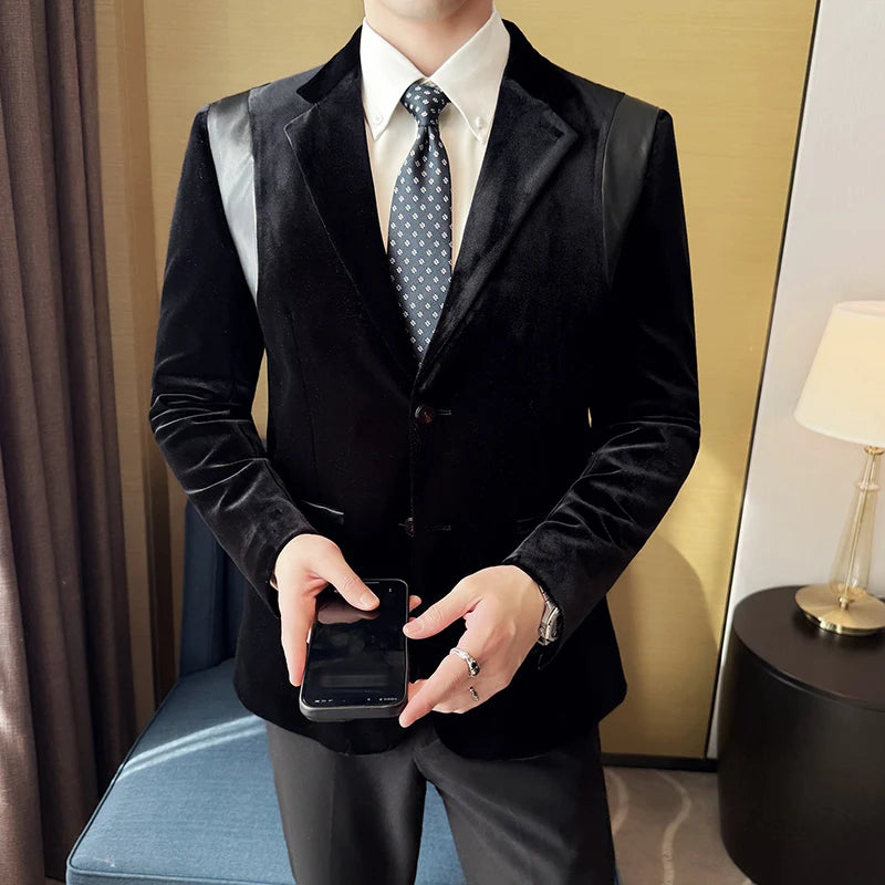Slim Fit Velvet Blazer