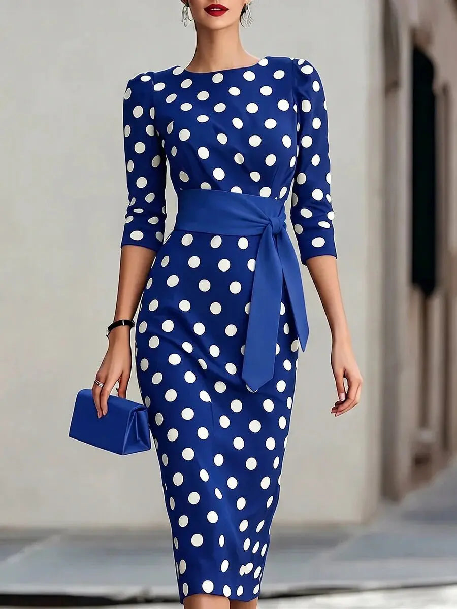 Women's Polka Dot Midi Dress