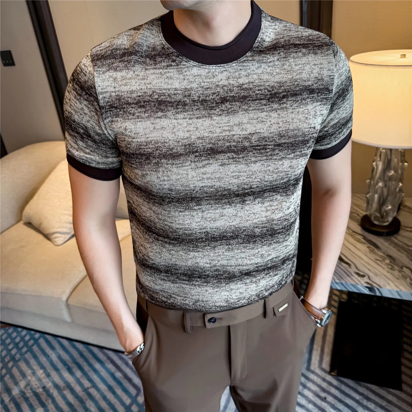 Slim Fit Silk Short-Sleeve T-Shirt