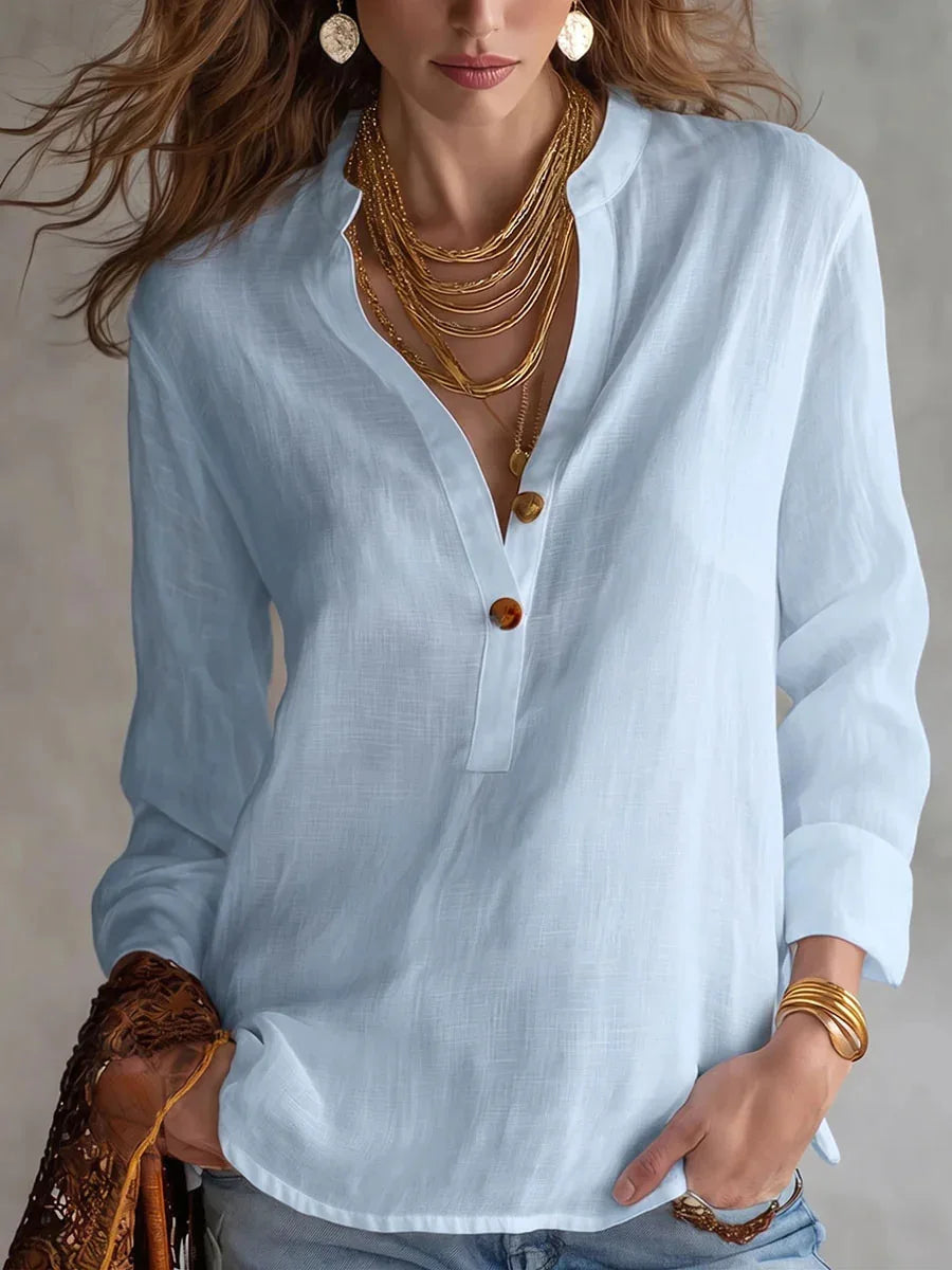Women's Breathable Linen Blend Blouse