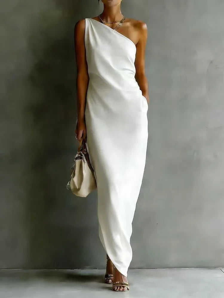 Women's One Shoulder Maxi Dress