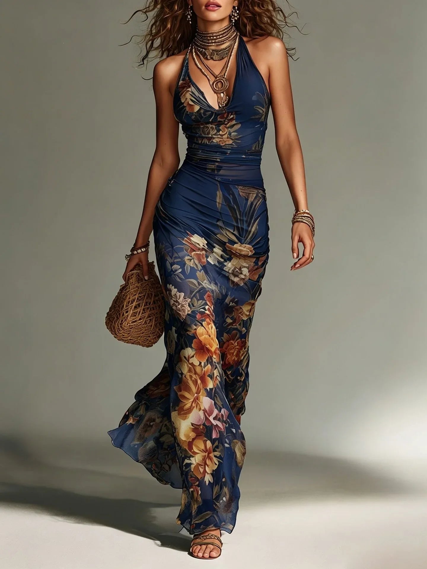 Women's Body Skimming Maxi Dress