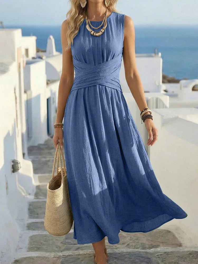 Women's Ruched Waist Maxi Dress