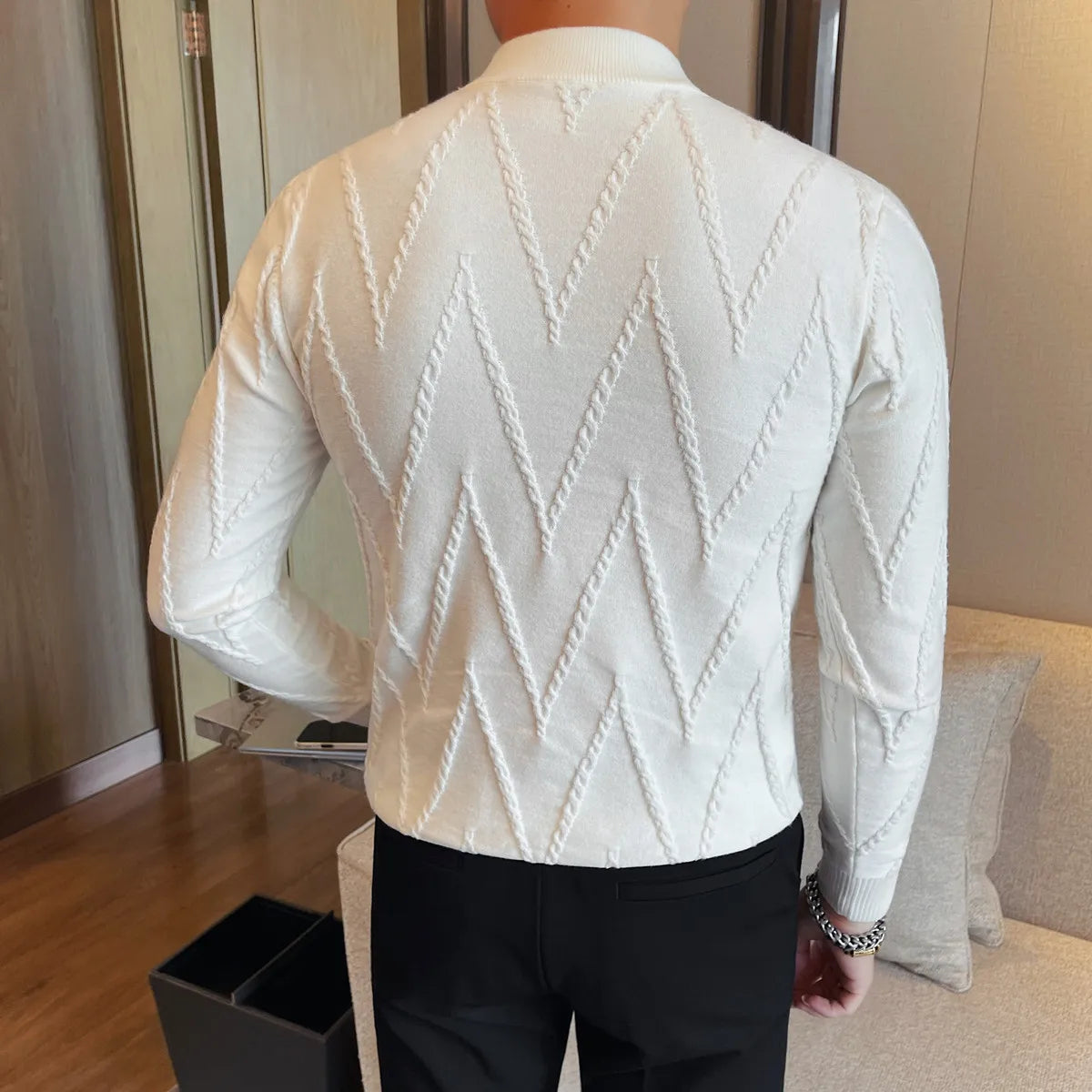 Slim Fit Long-Sleeve Knit Sweater