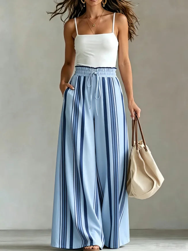 Women's Striped Palazzo Trouser