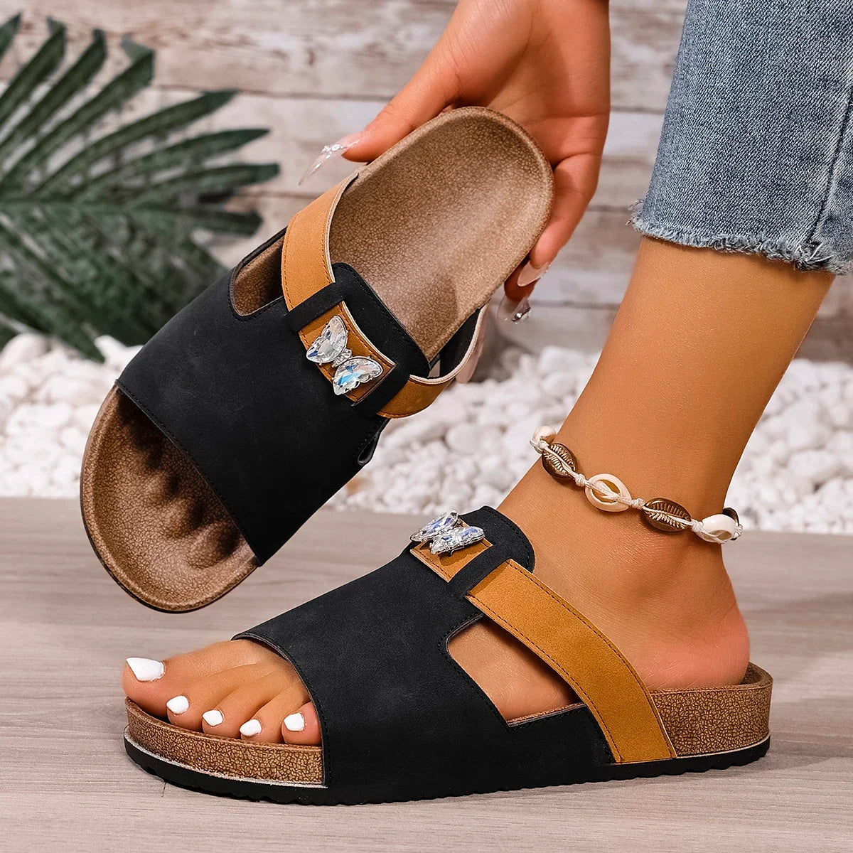 Women's Cork Slide Sandals
