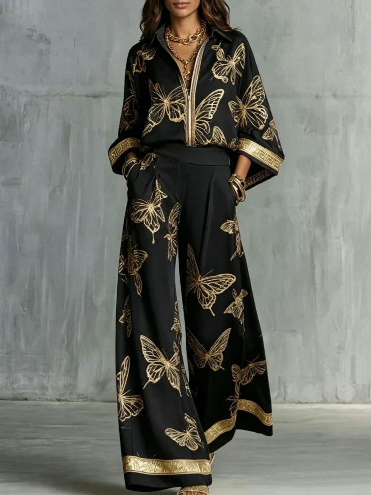 Women's Butterfly Print Lounge Set