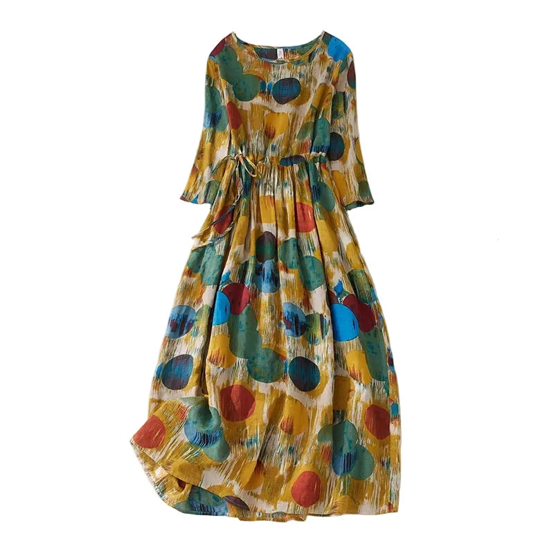 Women's Polka Dot Midi Dress