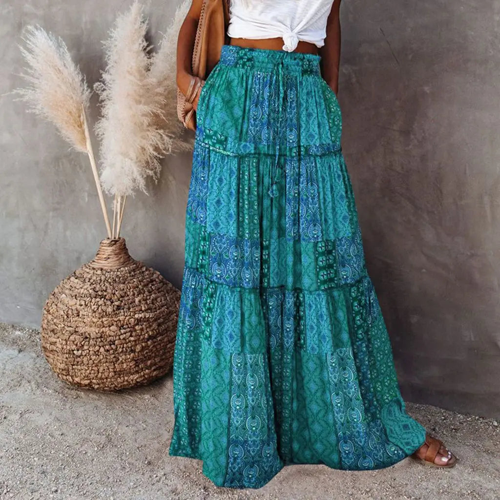 Women's Bohemian Pocket Skirt