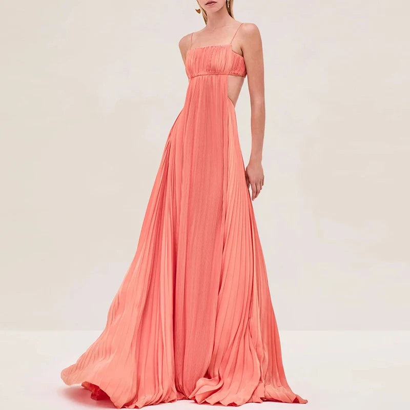 Women's Flowy Pleated Wedding Guest Dress
