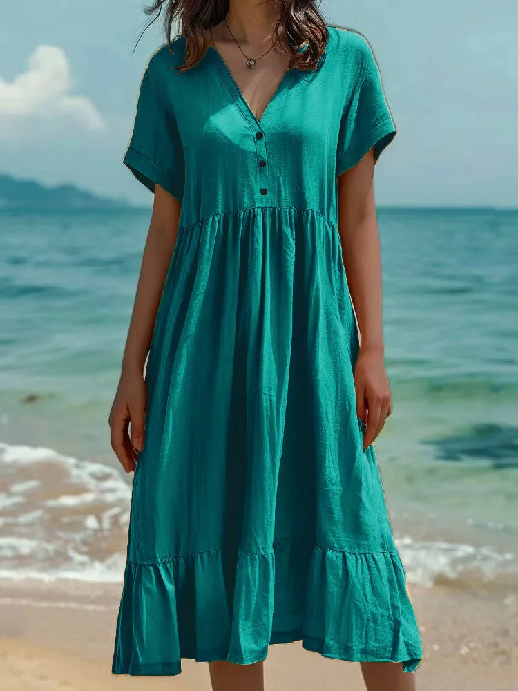 Women's Button Front Maxi Dress
