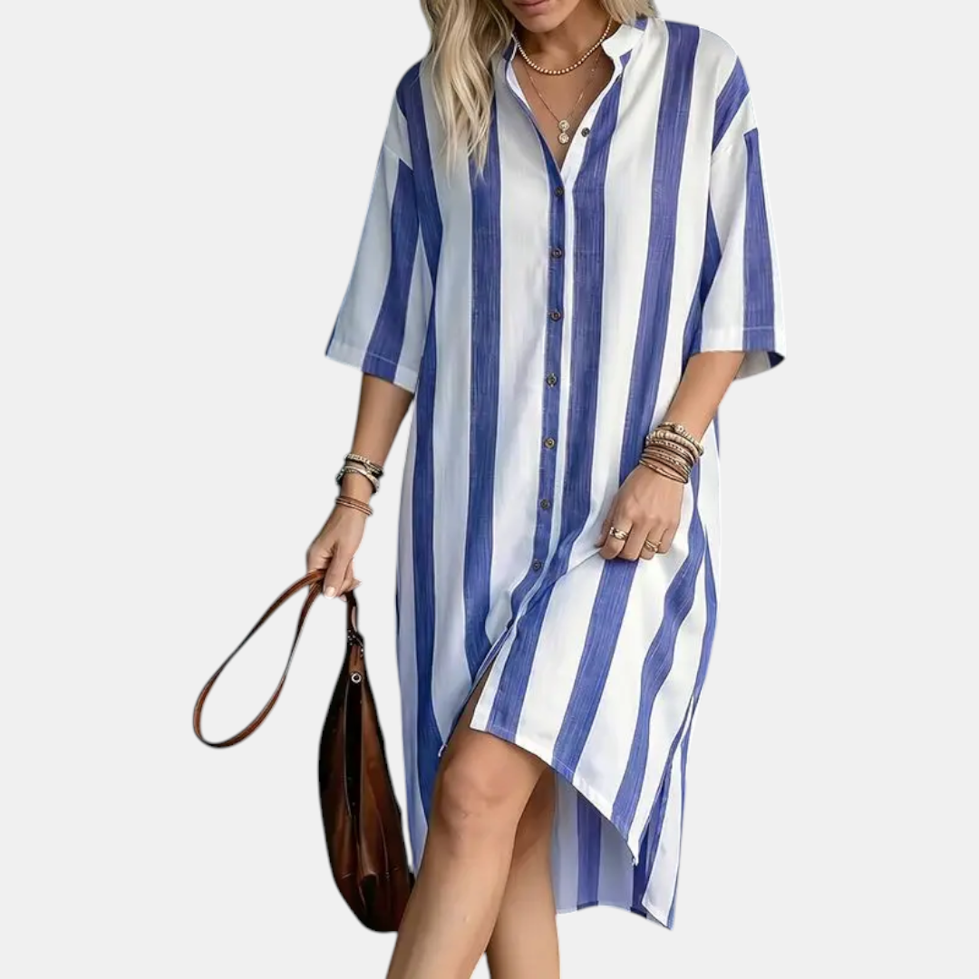 Women's Classic Striped Midi Dress