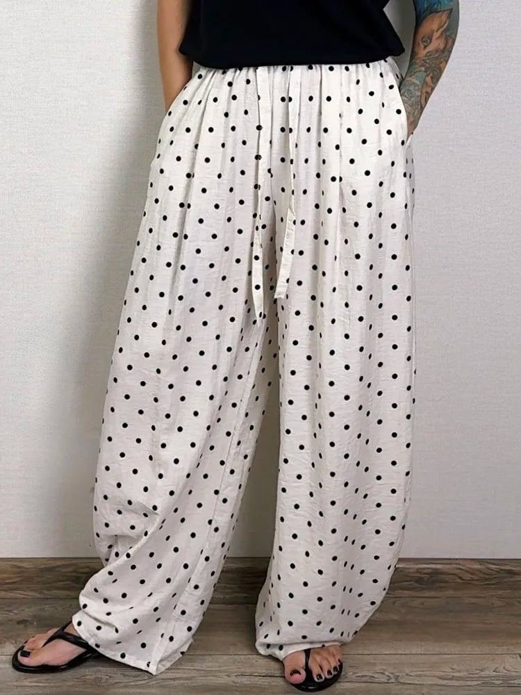 Women's Barrel Polka Dot Trousers