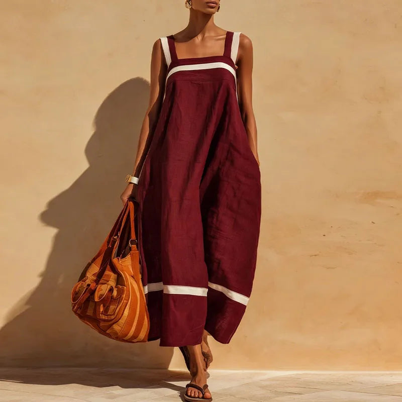 Women's Color Block Maxi Dress