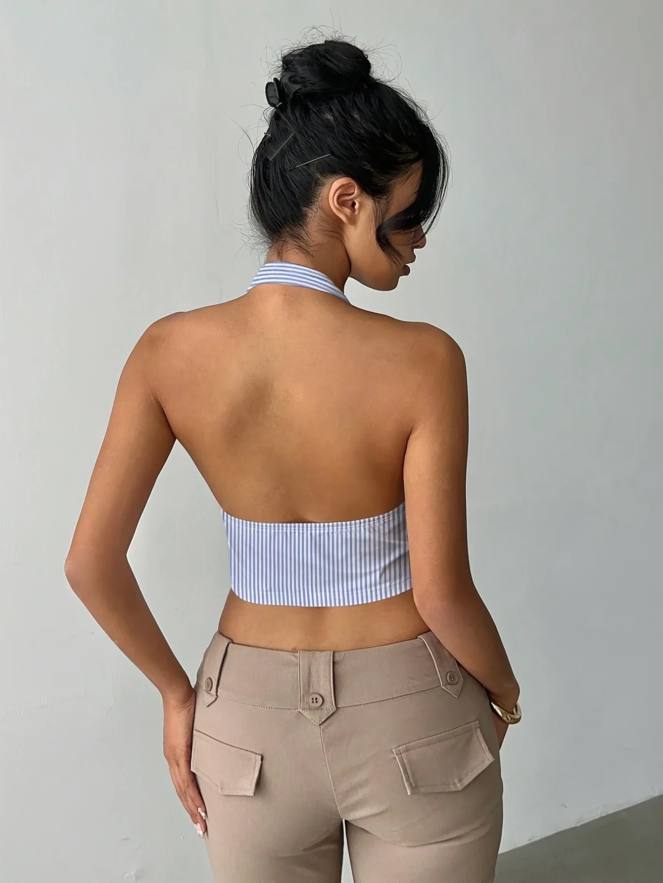 Women's Striped Halter Top