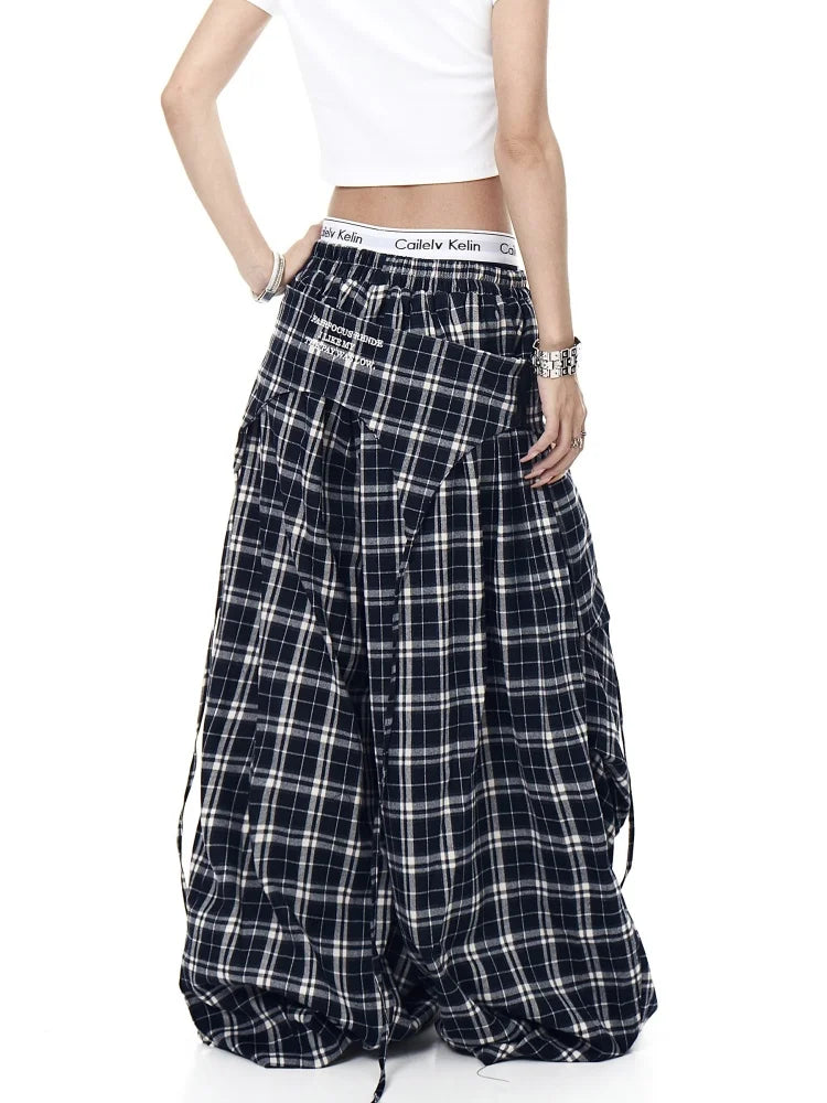 Women's Plaid Parachute Trousers
