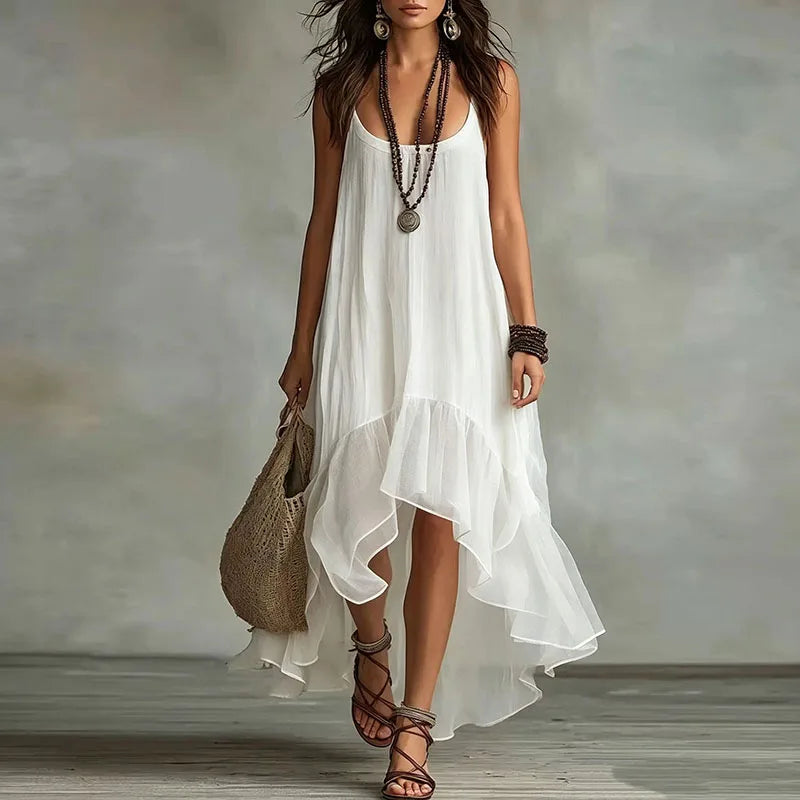 Women's Flowy Ruffle Maxi Dress