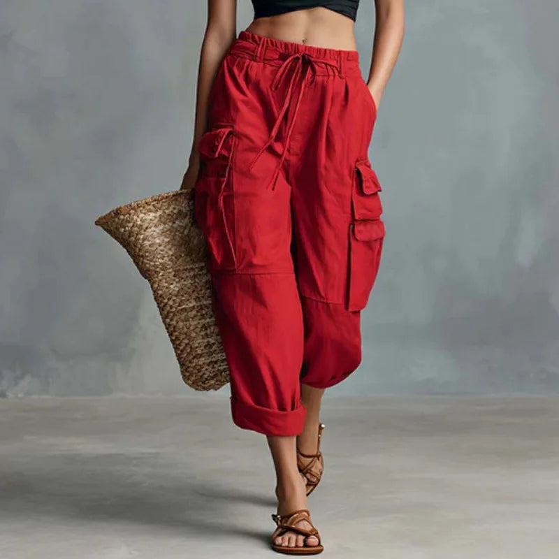 Women's Relaxed Drawstring Cargo Pants