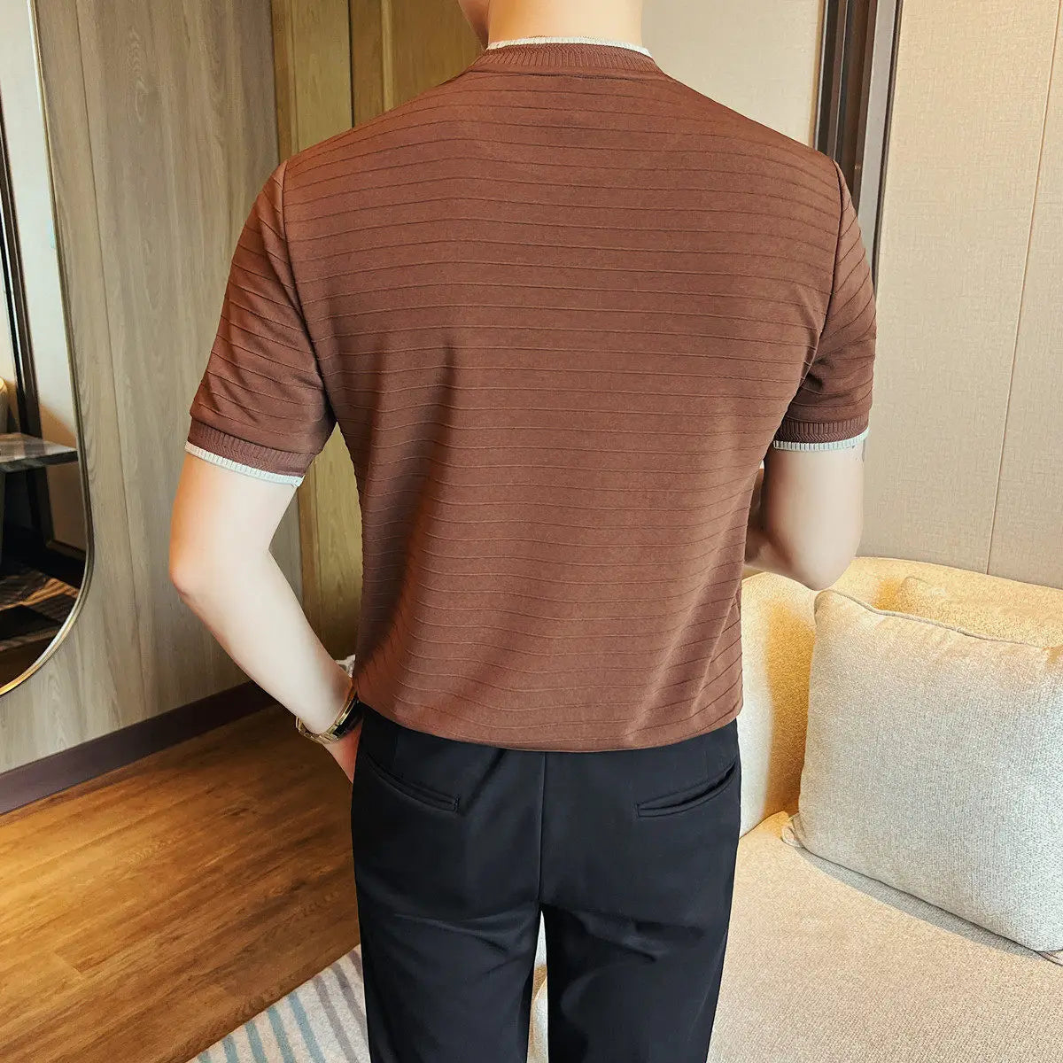 Slim Fit Striped Short-Sleeve T-Shirt