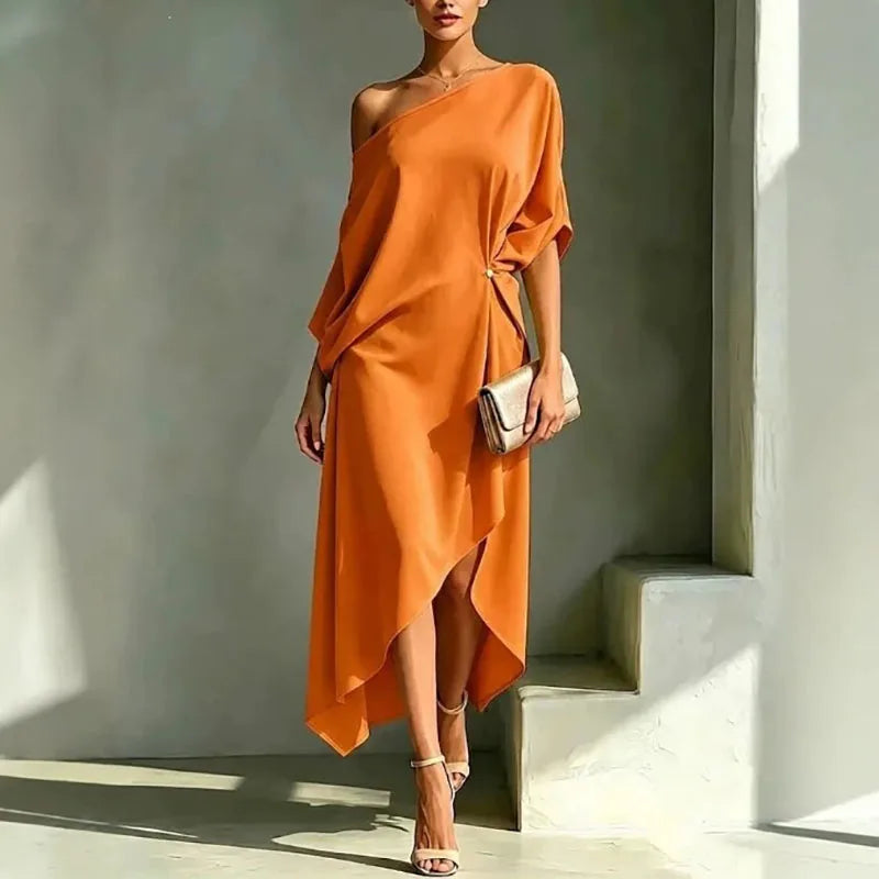 Women's Elegant Asymmetrical Midi Dress