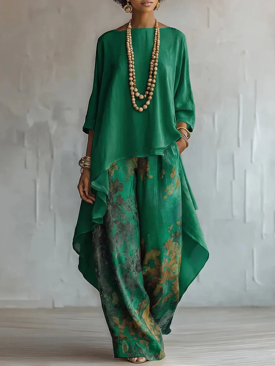 Women's Printed Loose Two-Piece Set