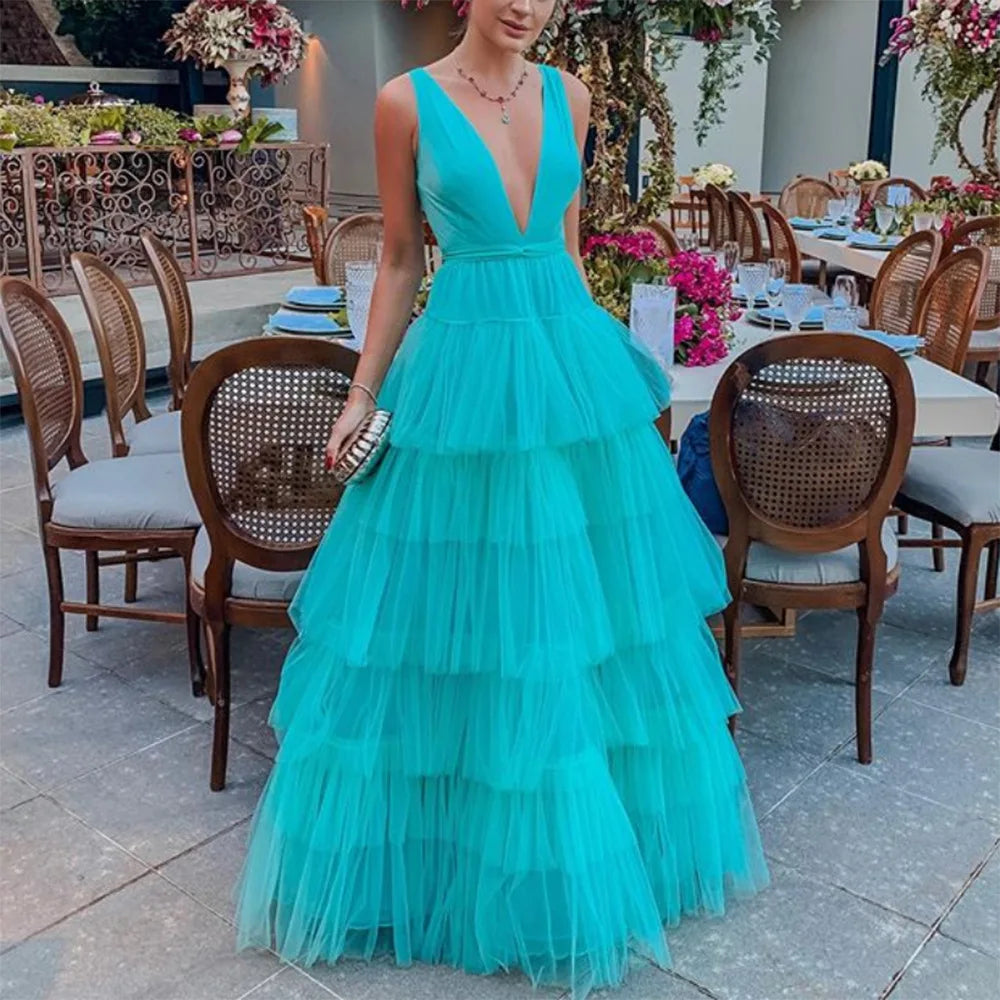 Women's Elegant Ruffle Maxi Dress