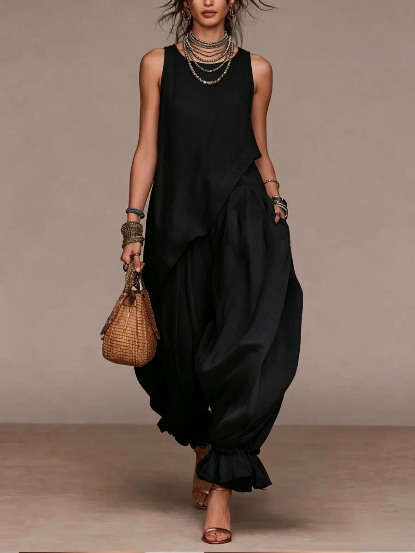 Women's Relaxed Harem Two-Piece Set