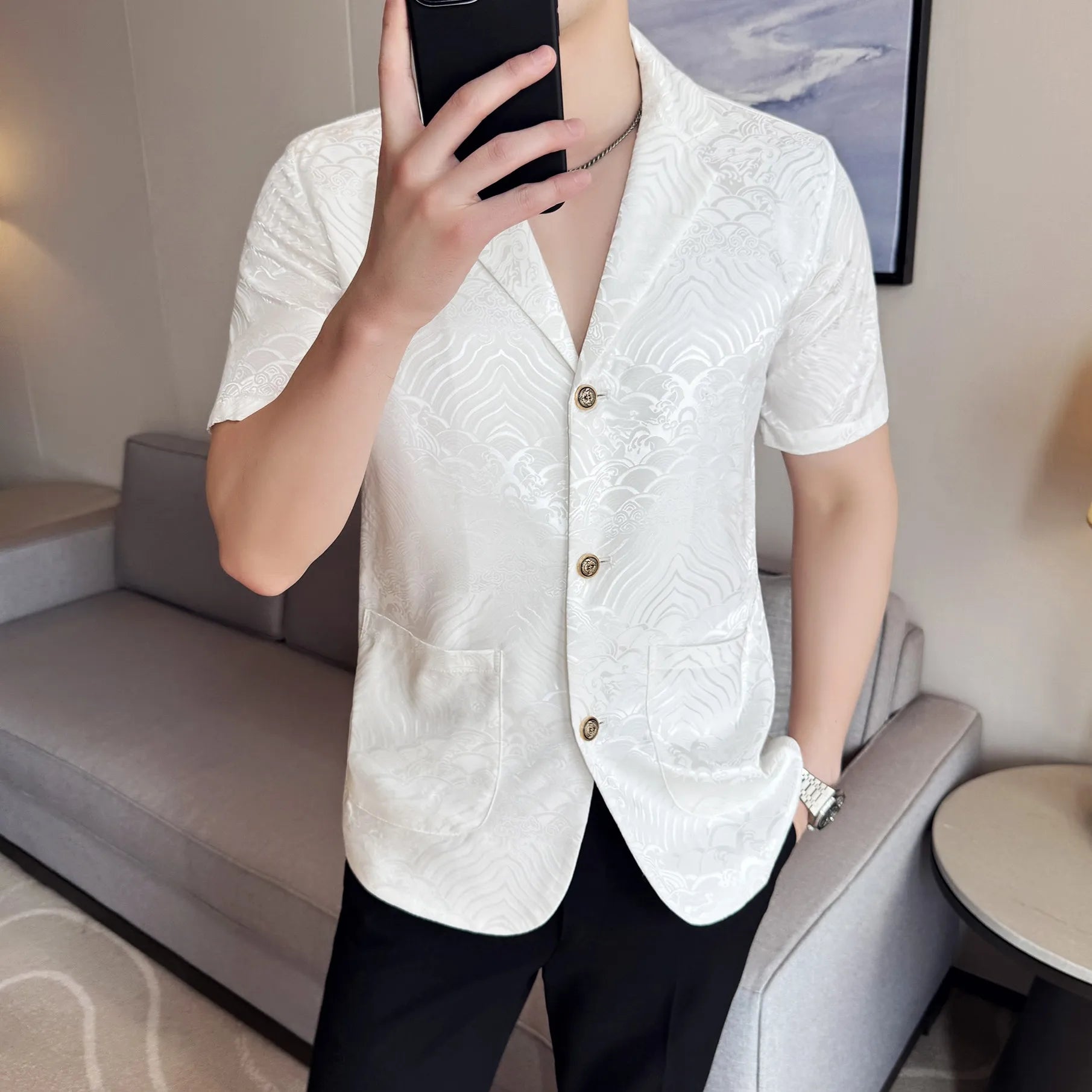 Slim Fit Silk Blazer