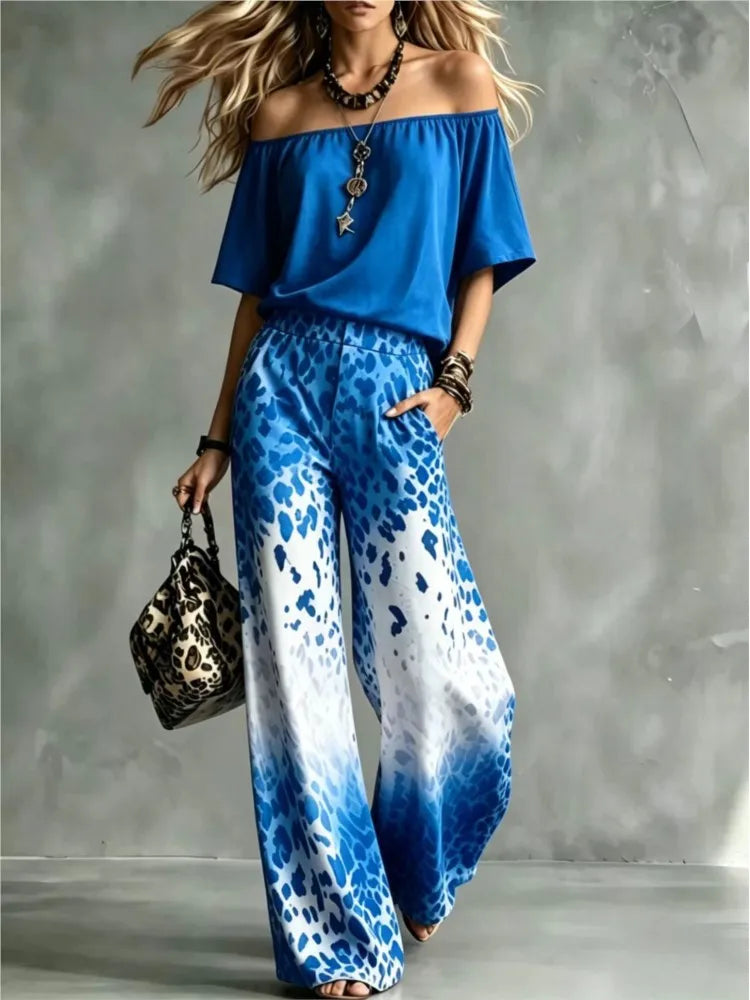 Women's Off Shoulder Trouser Set