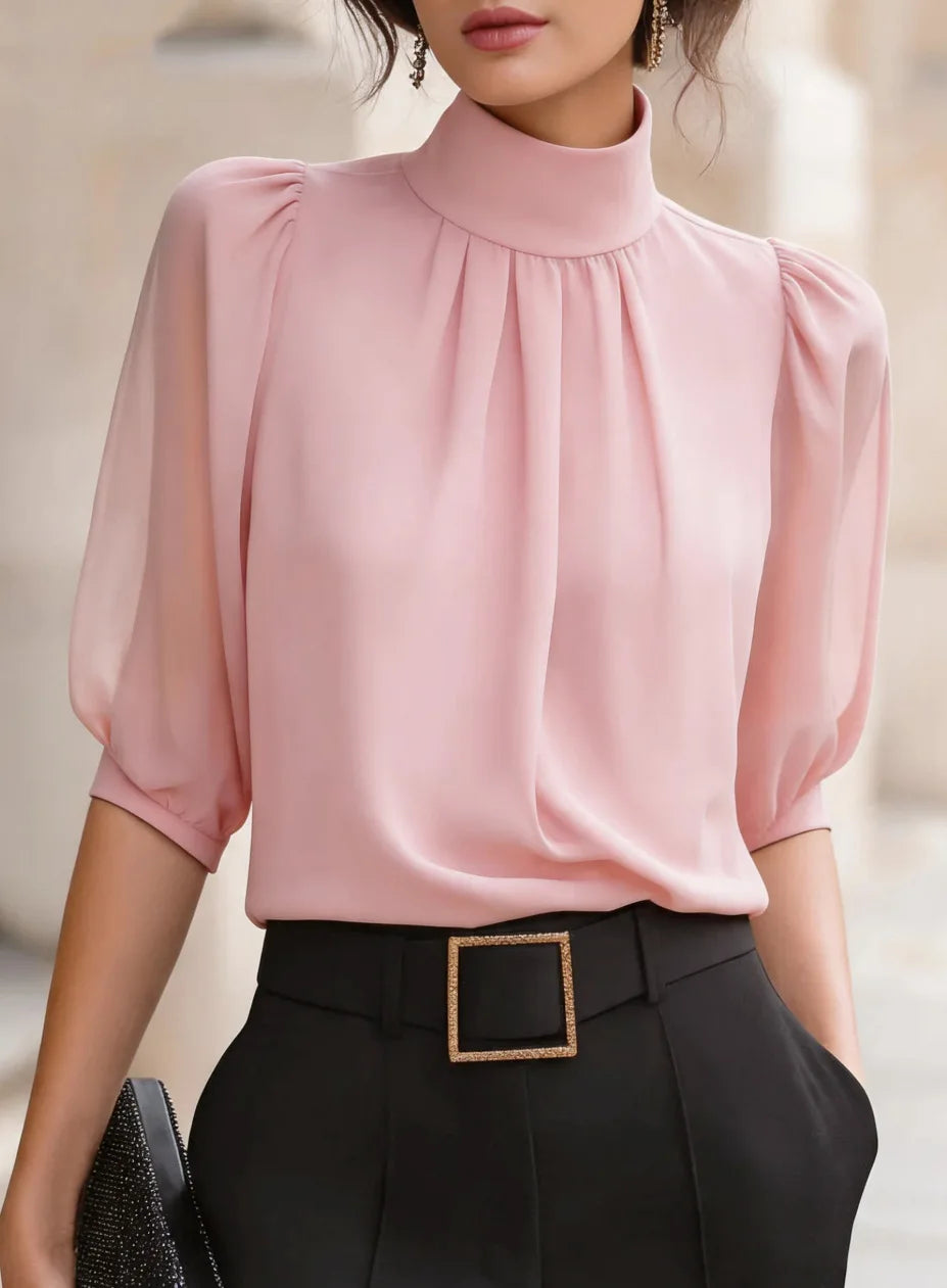 Women's Pleated Chiffon Blouse