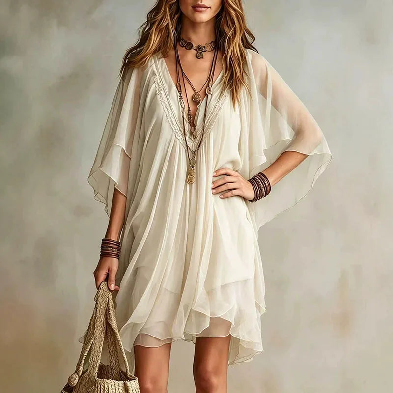 Women's Lace Trim Mini Dress