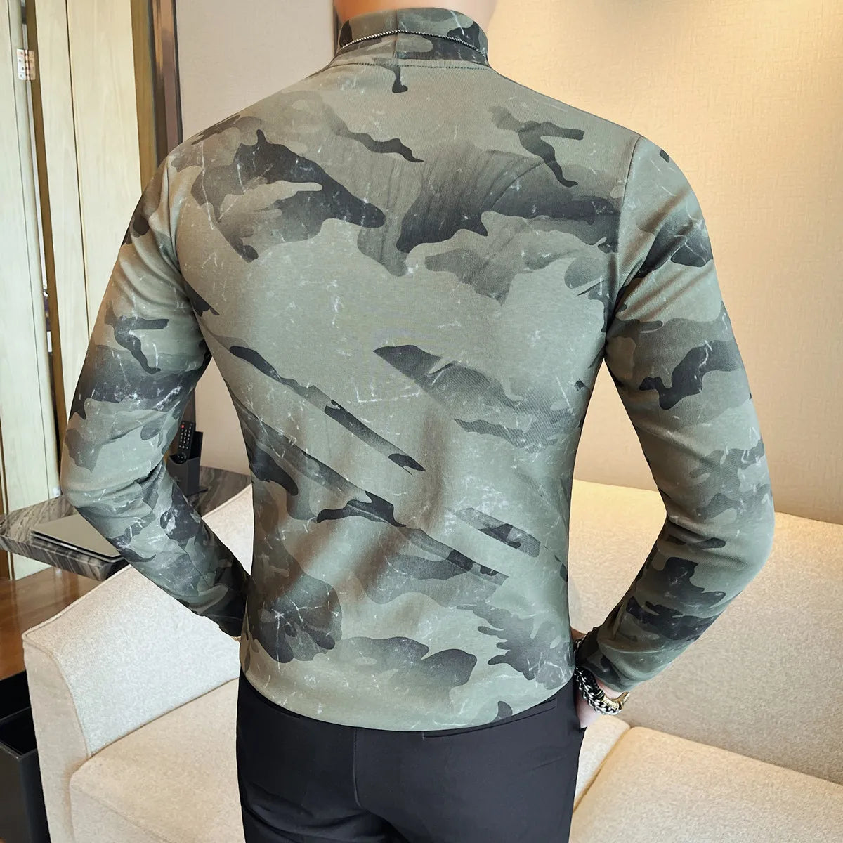 Slim Fit Long-Sleeve Turtleneck T-Shirt
