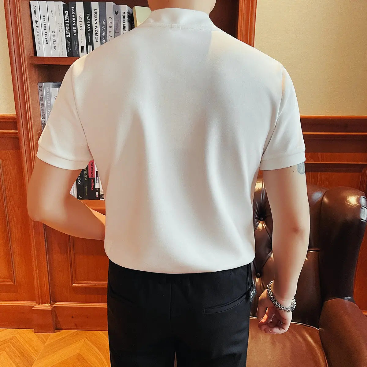 Slim Fit Linen Short-Sleeve Polo Shirt
