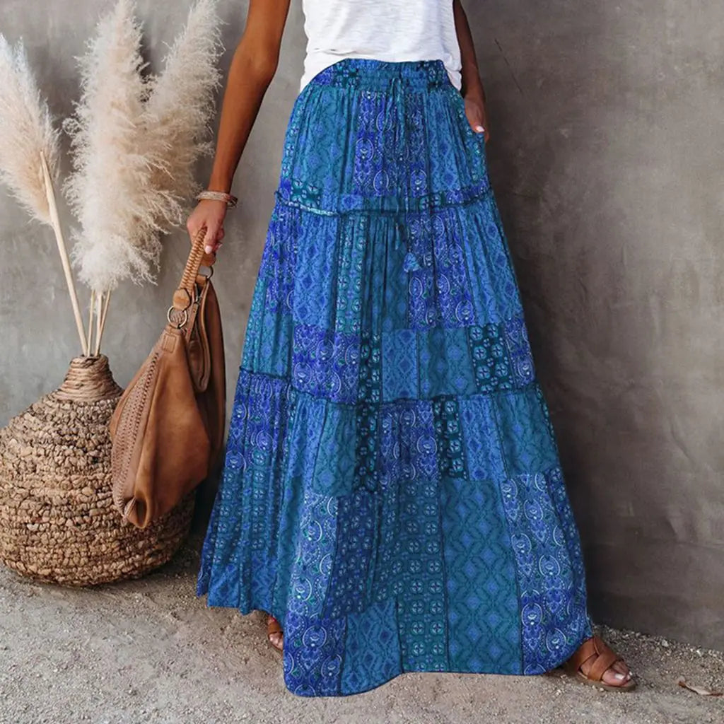 Women's Bohemian Pocket Skirt