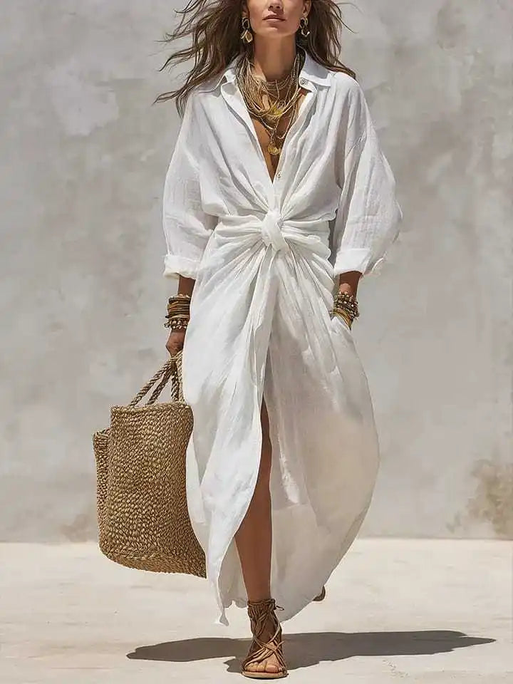 Women's Relaxed Shirt Maxi Dress