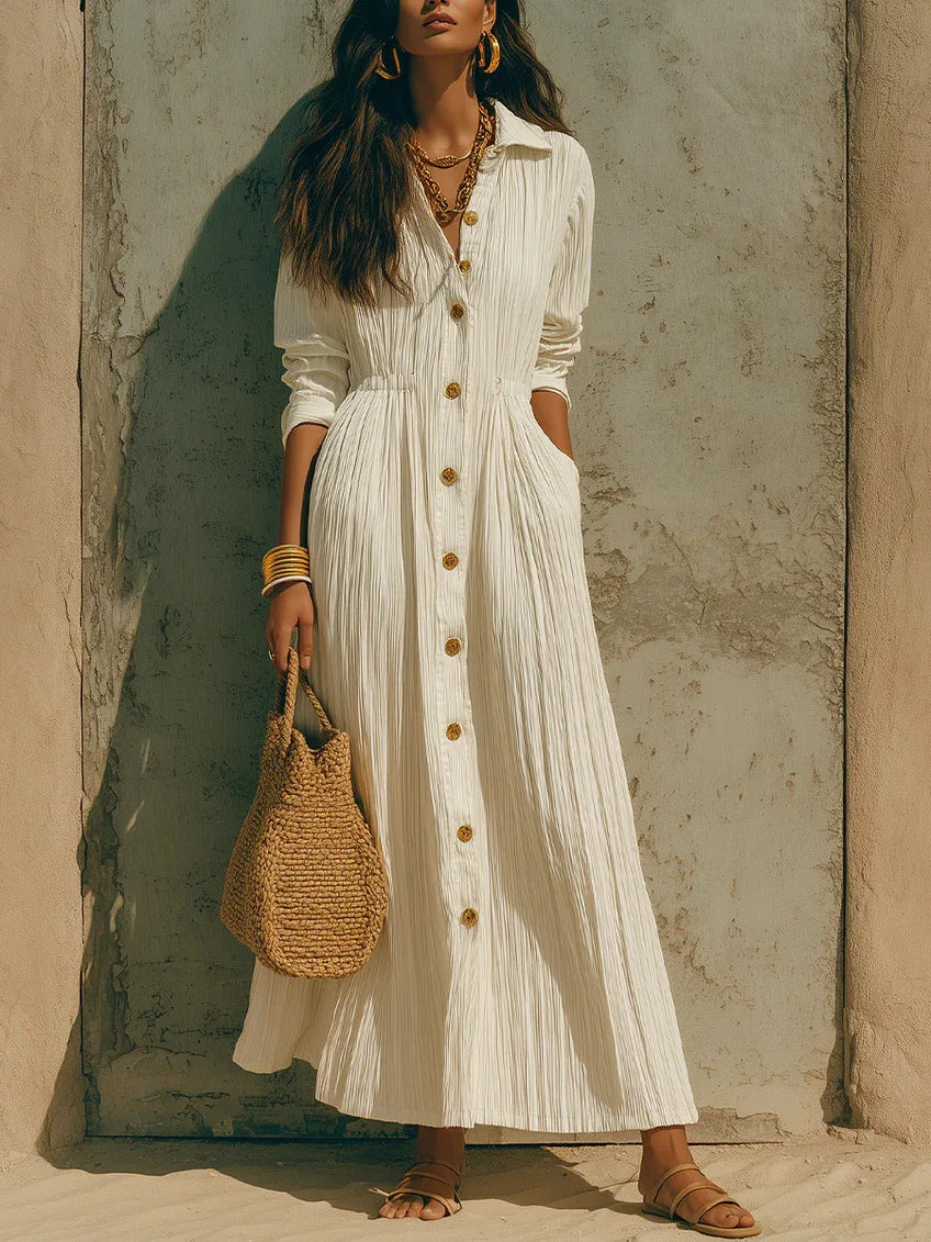 Women's Button Front Maxi Dress