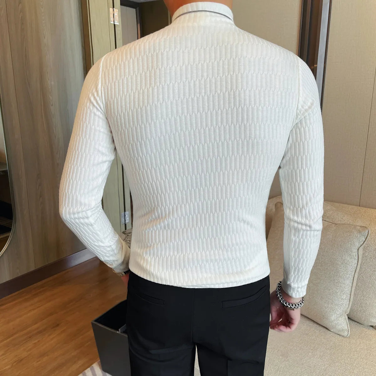 Slim Fit Long-Sleeve Turtleneck T-Shirt