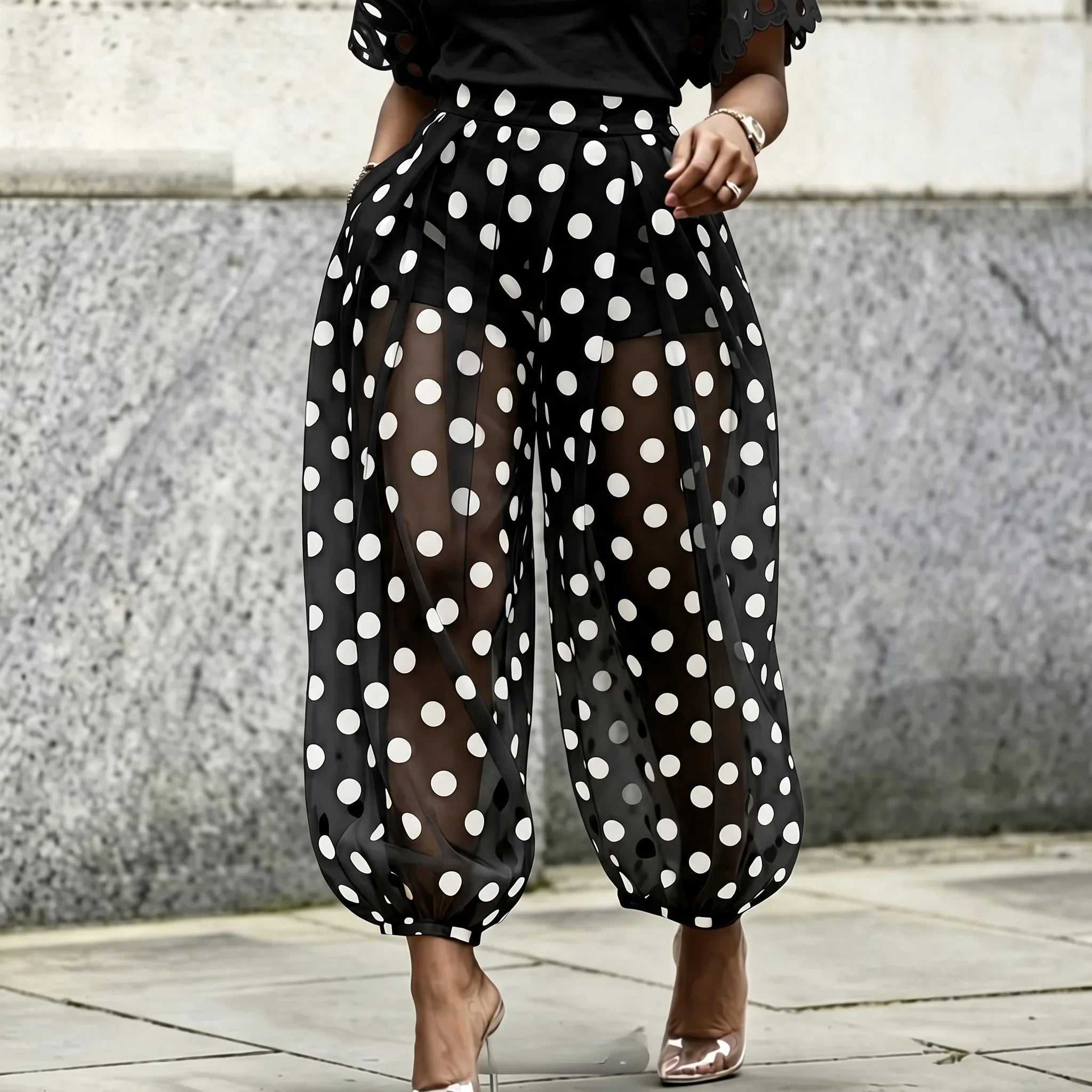 Women's Polka Dot Balloon Pants