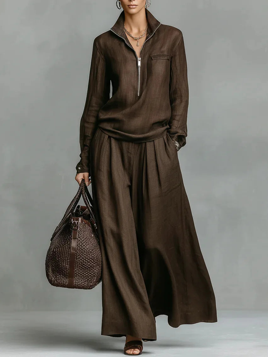 Women's Relaxed Wide Leg Pant Set