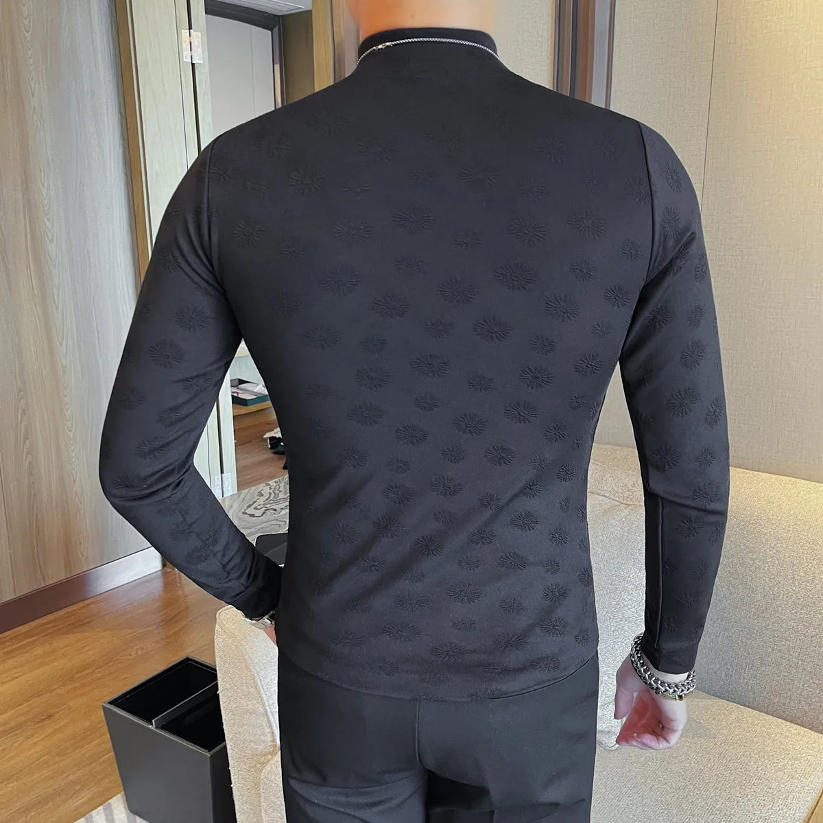 Slim Fit Printed Long-Sleeve T-Shirt