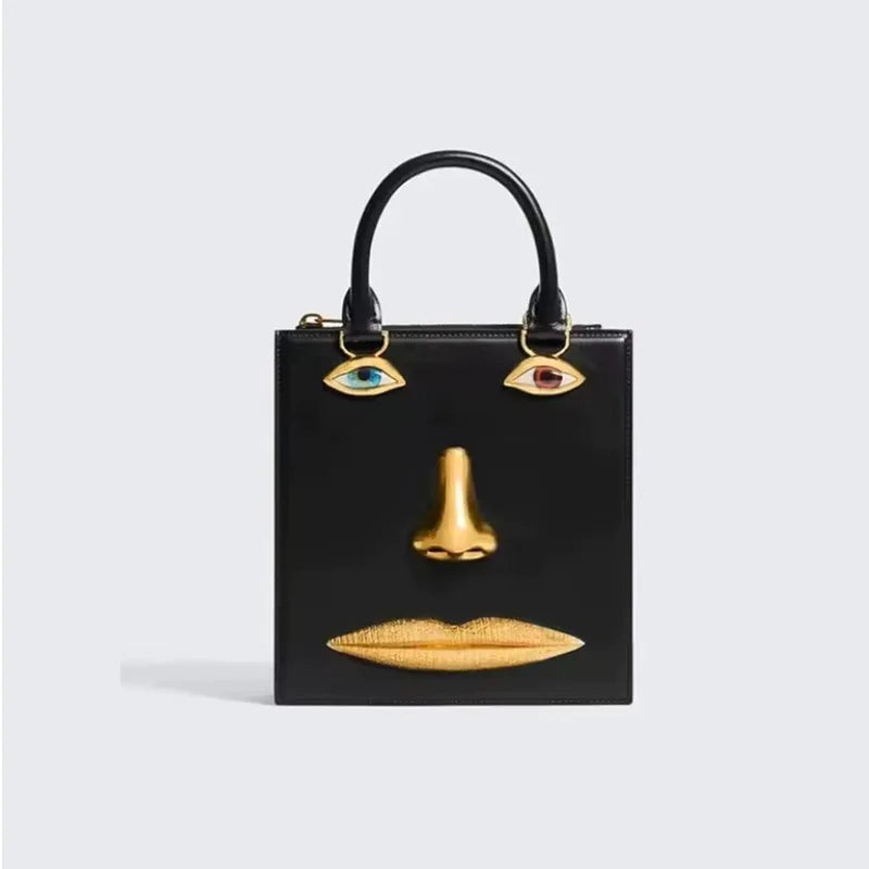Women's Statement Face Top Handle Bag